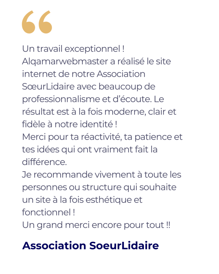 Avis client site vitrine Essonne